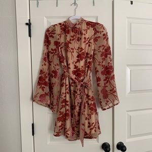 Calgary Floral Velvet Tie Dress - VICI